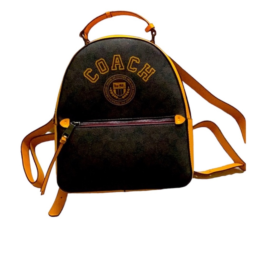 Coach Brown & Tan Logo Backpack
